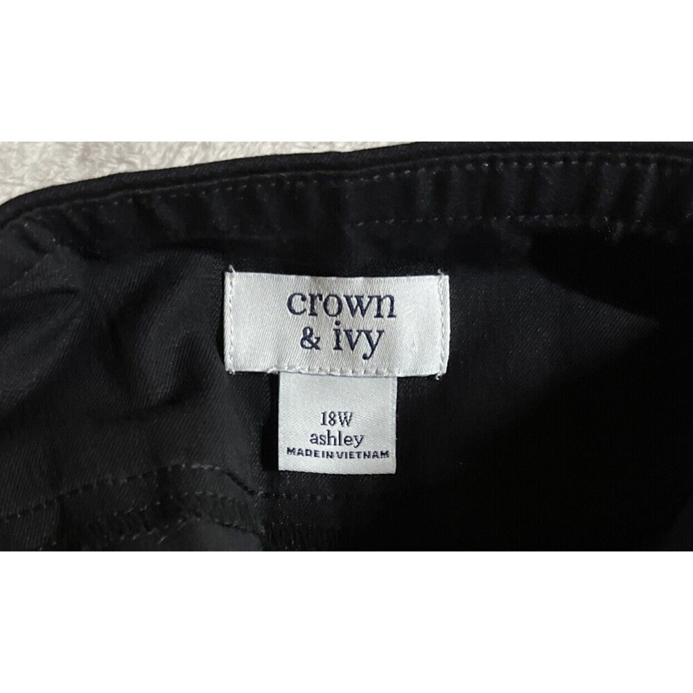 Crown & Ivy New Black Women’s Dress Pants "Ashley" 18W Pull On Stretch Waist - Picture 4 of 5